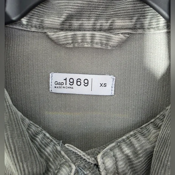 Gap 1969 Gray Corduroy Trucker Jacket XS Vintage Boho Utility Indie Gorpcore - Picture 3 of 8